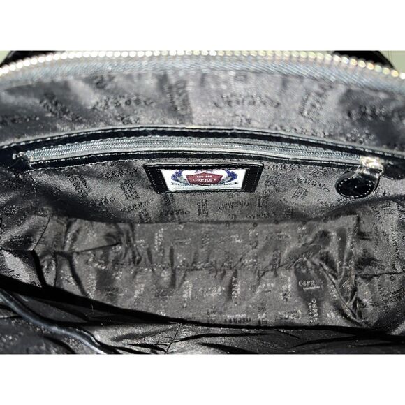 Osprey London black croc embossed leather shoulder bag - Picture 5 of 10